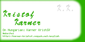 kristof karner business card